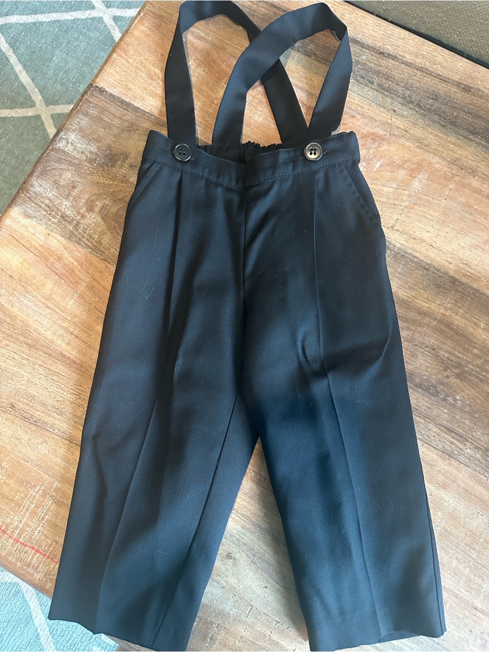 Leon Classic Black Kids Suspender Dress Pants